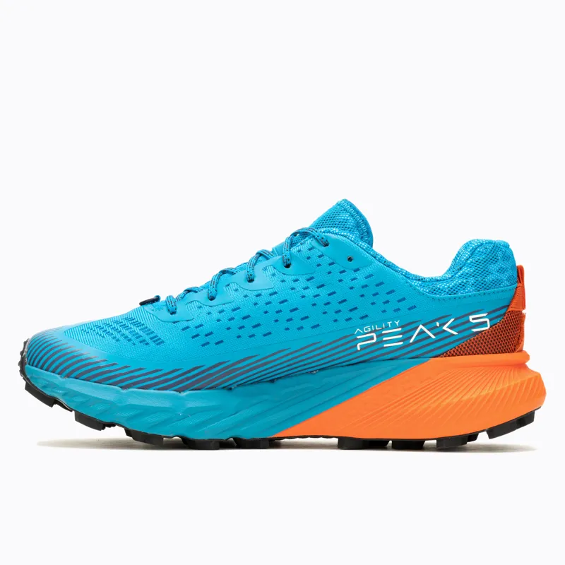 Merrell Agility Peak 5 Men's Trail Running Shoe in Tahoe/Tangerine-3